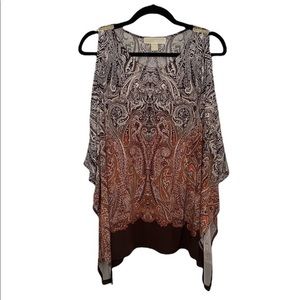 Michael Michael Kors cold shoulders oversized batwings style blouse Size M EUC